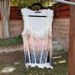 BKE Boutique Sequined Tank Top Blouse